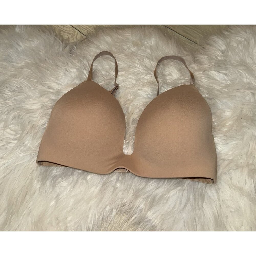 Victorias Secret T-Shirt Lightly Lined Wireless Bra Womens 32D Beige - Picture 1 of 7